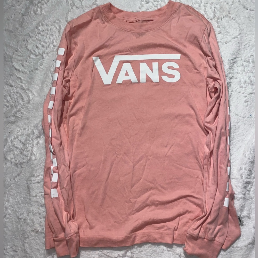 Pink Vans Checkered Long Sleeve, Size Small